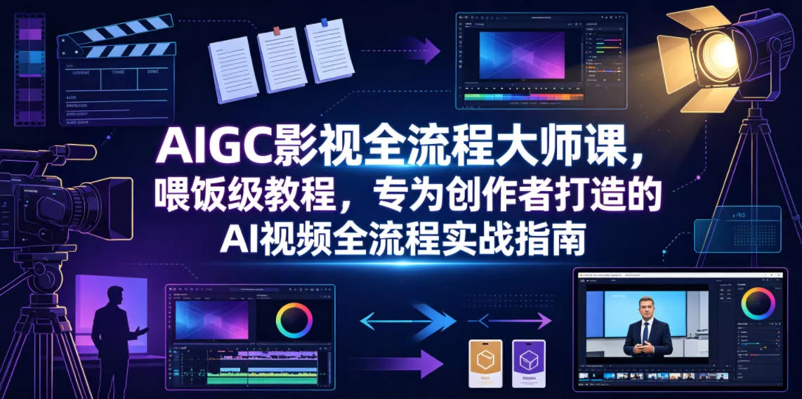 AIGC影视全流程大师课，喂饭级教程，专为创作者打造的AI视频全流程实战指南-易创网