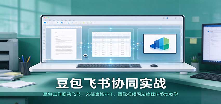 豆包飞书协同实战：豆包工作联动飞书，文档表格PPT，图像视频网站编程IP落地教学-易创网