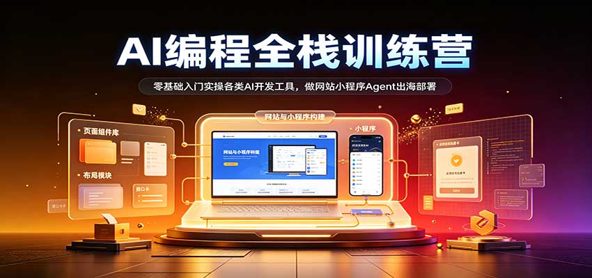AI编程全栈训练营：：零基础入门实操各类AI开发工具，做网站小程序Agent出海部署-易创网