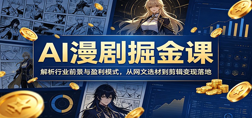 AI漫剧掘金课：解析行业前景与盈利模式，从网文选材到剪辑变现落地-易创网