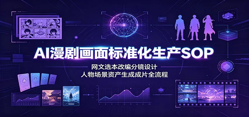 AI漫剧画面标准化生产SOP：网文选本改编分镜设计，人物场景资产生成成片全流程-易创网