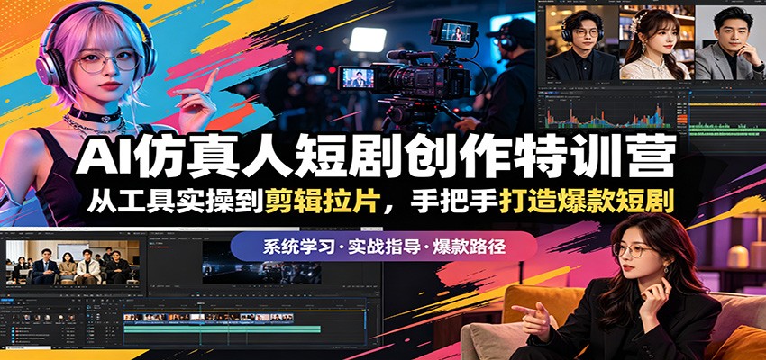 AI仿真人短剧创作特训营：从工具实操到剪辑拉片，手把手打造爆款短剧-易创网