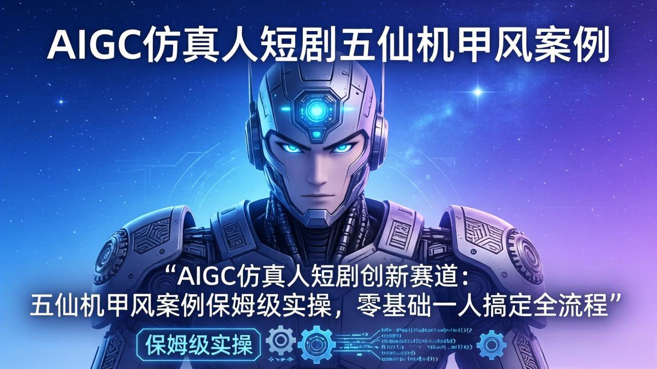 AIGC仿真人短剧创新赛道：五仙机甲风案例保姆级实操，零基础一人搞定全流程-易创网