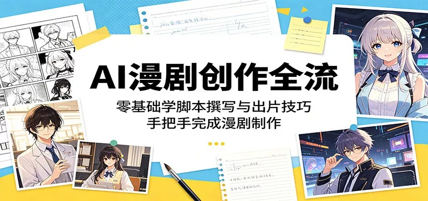 AI漫剧创作全流程：零基础学脚本撰写与出片技巧，手把手完成漫剧制作-易创网