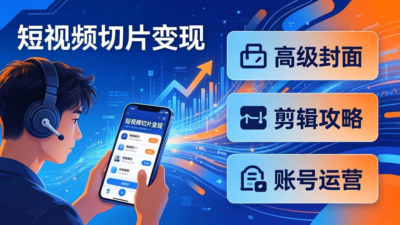 （17758期）短视频切片变现速成班2.0：高级封面+剪辑攻略+账号运营，0基础小白快速入局副业-易创网