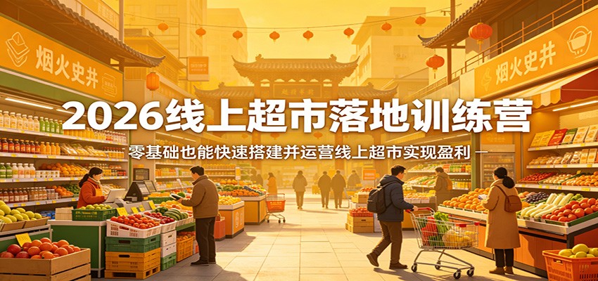 2026线上超市落地训练营，零基础也能快速搭建并运营线上超市实现盈利-易创网