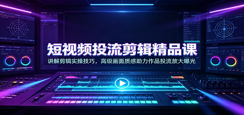 短视频投流剪辑精品课：讲解剪辑实操技巧，高级画面质感助力作品投流放大曝光-易创网