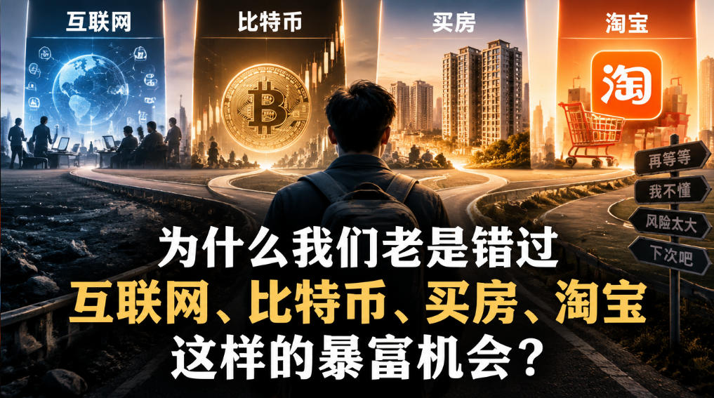 某社群付费文章：为什么我们老是错过互联网、比特币、买房、淘宝这样的暴富机会？-易创网