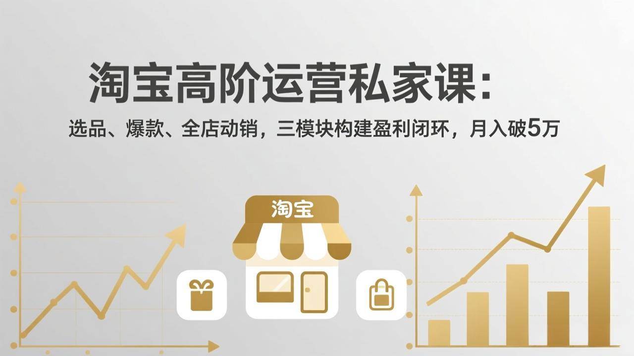 （17944期）淘宝高阶运营私家课（更新26年4月）：选品、爆款、全店动销，三模块构建盈利闭环，月入破5万-易创网