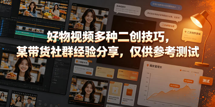 好物视频多种二创技巧，某带货社群经验分享，仅供参考测试-易创网
