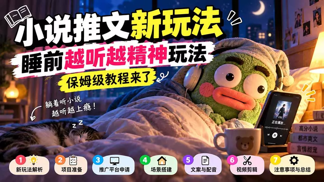 小说推文新玩法，睡前越听越精神玩法，保姆级教程来了-易创网