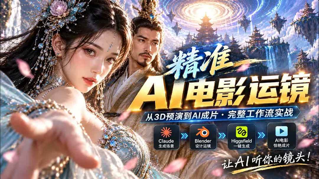 （20503期）AI视频终于能精准运镜了！Claude + Blender + Higgsfield 免费插件实测-易创网