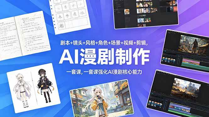 （18734期）剧本+镜头+风格+角色+场景+视频+剪辑，一套课强化AI漫剧核心能力-易创网