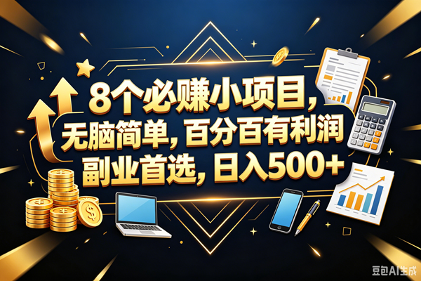 （18530期）9个必赚钱的小项目，百分百赚米，无脑简单，副业首选，日入399+-易创网