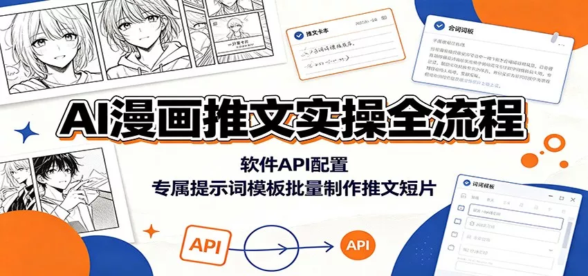 AI漫画推文实操全流程：软件API配置，专属提示词模板批量制作推文短片-易创网