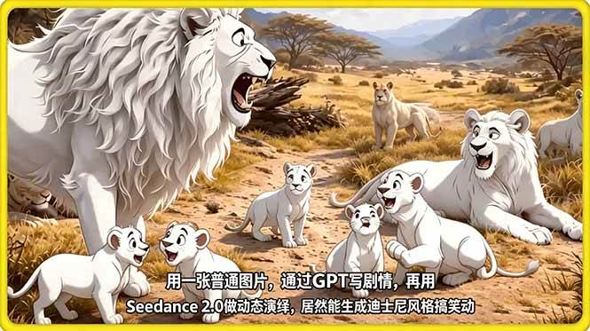 （18137期）用一张普通图片，通过GPT写剧情，再用Seedance 2.0做动态演绎，居然能生成迪士尼风格搞笑动画-易创网
