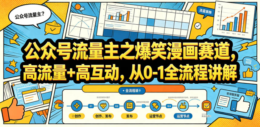公众号流量主之爆笑漫画赛道，高流量+高互动，从0-1全流程讲解-易创网
