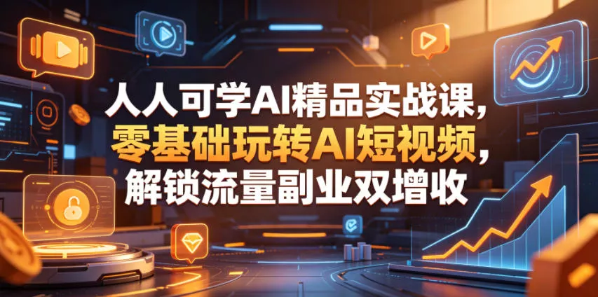 人人可学AI精品实战课，零基础玩转AI短视频，解锁流量副业双增收-易创网