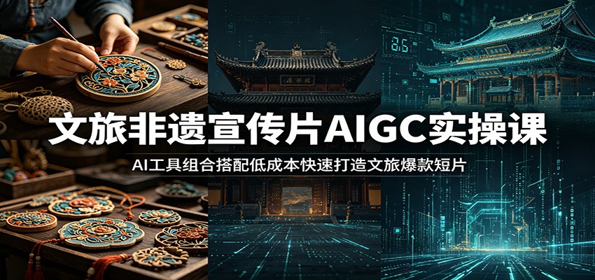 文旅非遗宣传片AIGC实操课：AI工具组合搭配低成本快速打造文旅爆款短片-易创网