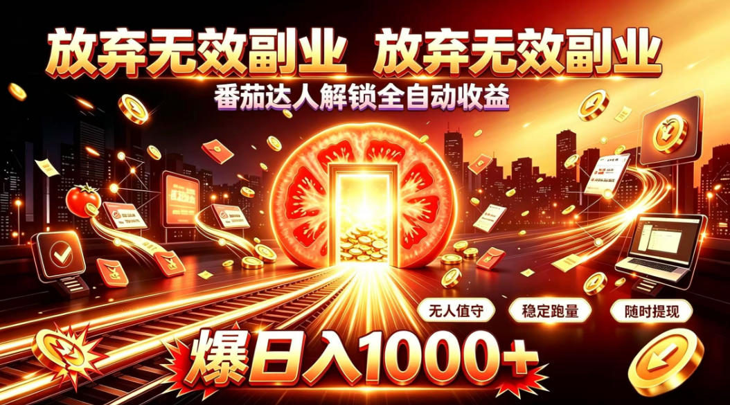 放弃无效副业，番茄达人解锁全自动收益，日入1k+，门槛最低的线上轻资产项目【揭秘】-易创网
