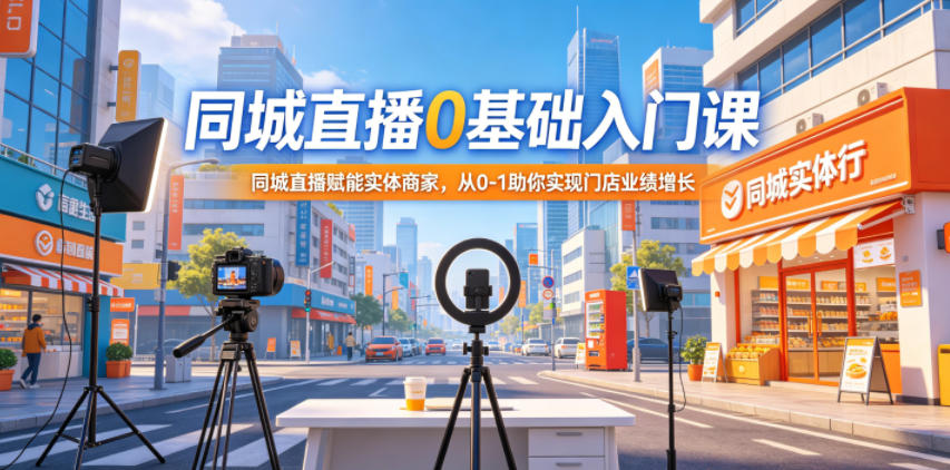 同城直播0基础入门课，同城直播赋能实体商家，从0-1助你实现门店业绩增长-易创网
