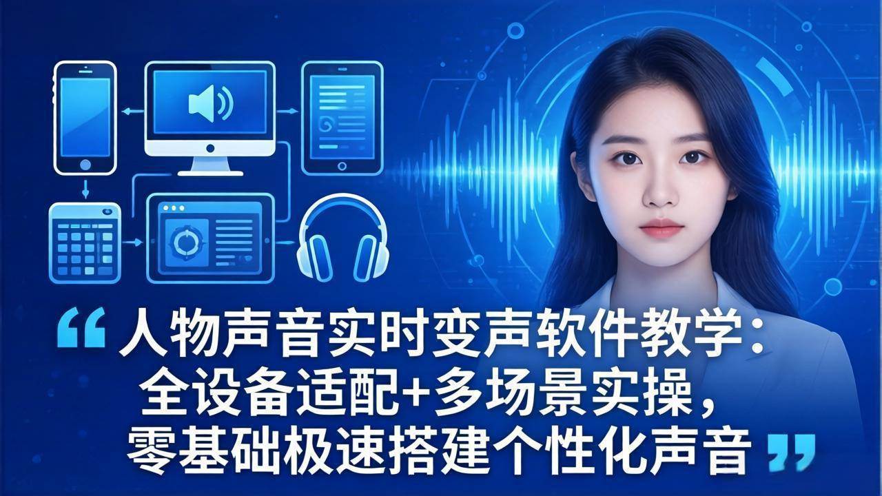 （18120期）人物声音实时变声软件教学：全设备适配+多场景实操，零基础极速搭建个性化声音-易创网