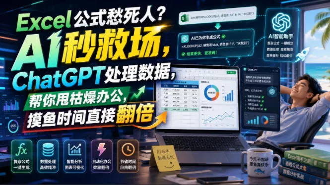 Excel公式愁死人？AI秒救场，ChatGPT处理数据，帮你甩枯燥办公，摸鱼时间直接翻倍【原创双语字幕】-易创网