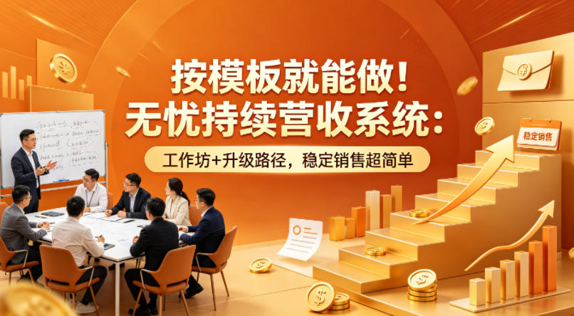 按模板就能做！无忧持续营收系统：工作坊+升级路径，稳定销售超简单【原创双语字幕】-易创网