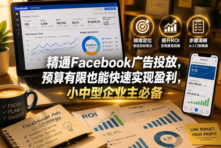 精通Facebook广告投放，预算有限也能快速实现盈利，小中型企业主必备【原创双语字幕】-易创网