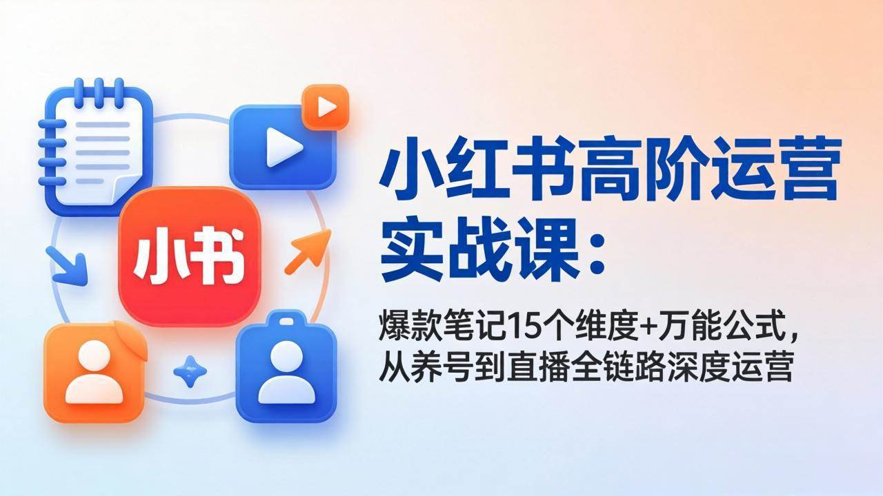 （17844期）小红书高阶运营实战课：爆款笔记15个维度+万能公式，从养号到直播全链路深度运营-易创网
