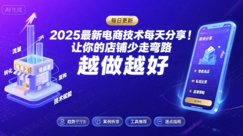 2025-2026最新电商技术每天分享，让你的店铺少走弯路，越做越好(更新26年08月)-易创网