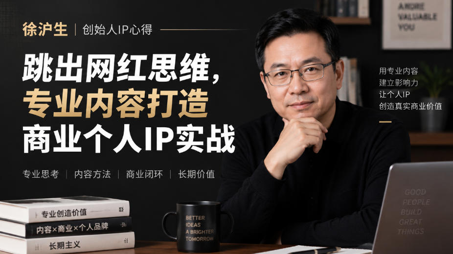 徐沪生创始人IP心得｜跳出网红思维，专业内容打造商业个人IP实战【文档】-易创网