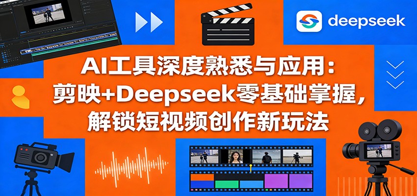 AI工具深度熟悉与应用：剪映+Deepseek零基础掌握，解锁短视频创作新玩法-易创网
