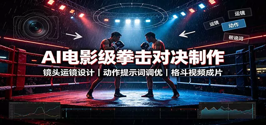 AI电影级拳击对决制作：镜头运镜设计，动作提示词调优，格斗视频成片-易创网