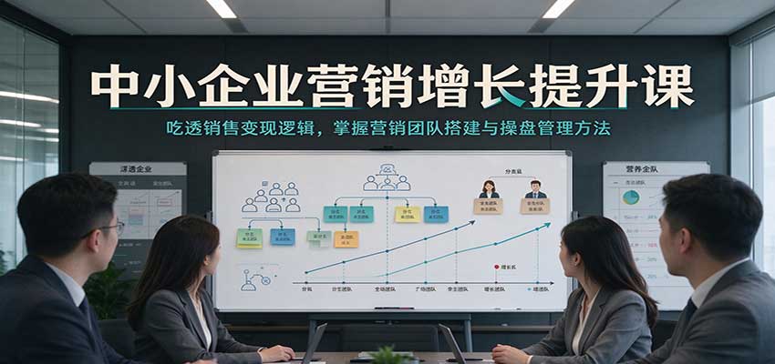 中小企业营销增长提升课：吃透销售变现逻辑，掌握营销团队搭建与操盘管理方法-易创网