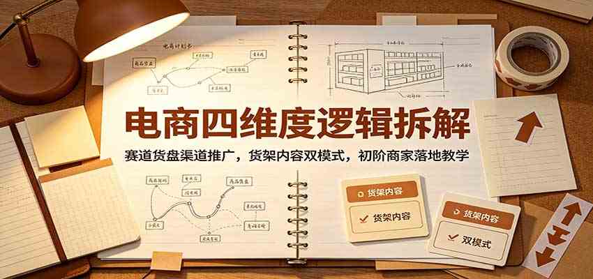 电商四维度逻辑拆解：赛道货盘渠道推广，货架内容双模式，初阶商家落地教学-易创网
