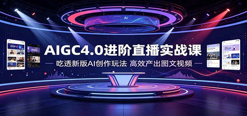 AIGC4.0进阶直播实战课：吃透新版AI创作玩法，高效产出图文视频-易创网