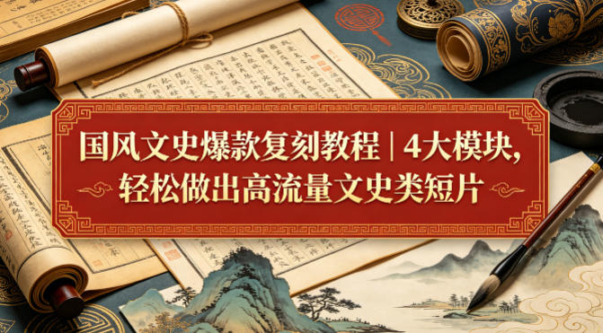 国风文史爆款复刻教程｜4大模块，轻松做出高流量文史类短片-易创网