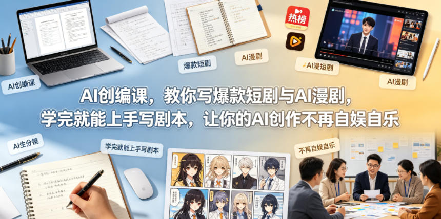 AI创编课，教你写爆款短剧与AI漫剧，学完就能上手写剧本，让你的AI创作不再自娱自乐（更新0521）-易创网