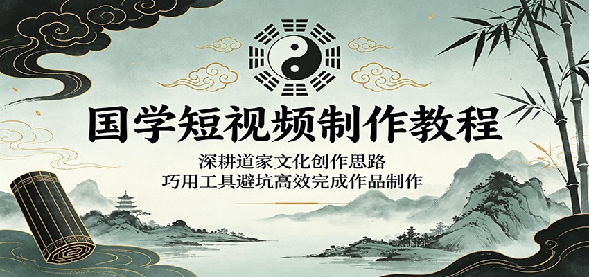 国学短视频制作教程：深耕道家文化创作思路，巧用工具避坑高效完成作品制作-易创网