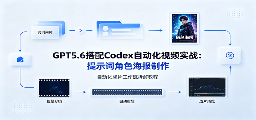 GPT5.6搭配Codex自动化视频实战：提示词角色海报制作，自动化成片工作流拆解教程-易创网