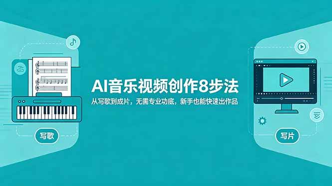 （18340期）AI音乐视频创作8步法：从写歌到成片，无需专业功底，新手也能快速出作品-易创网