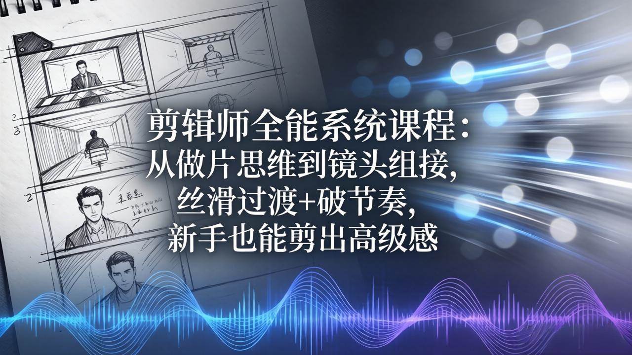 （18260期）剪辑师全能系统课程：从做片思维到镜头组接，丝滑过渡+破节奏，新手也能剪出高级感-易创网