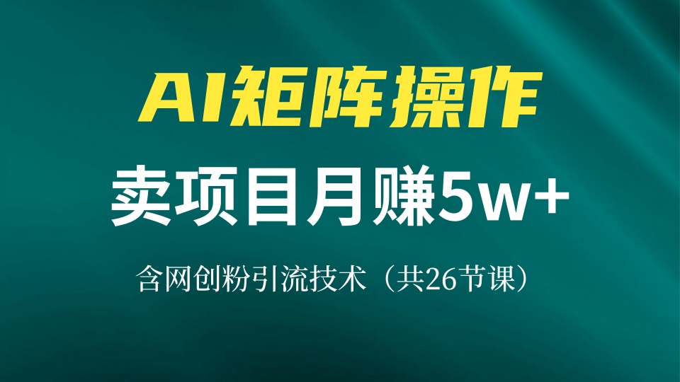 网创IP打造课，借助AI卖项目月赚5万+，含引流技术(共26节课-易创网