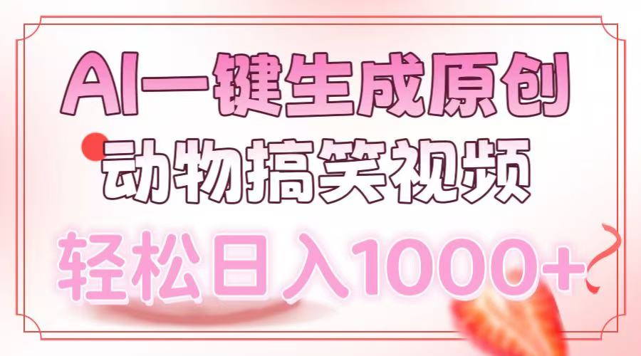 AI一键生成原创动物搞笑视频，轻松日入1000+-易创网