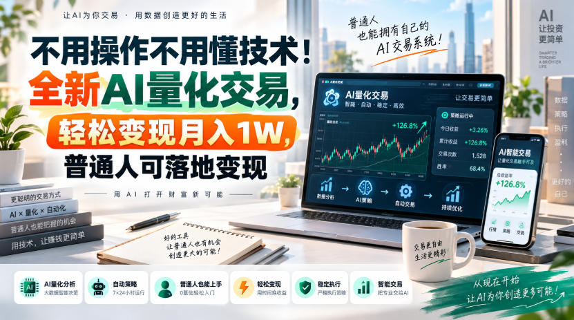 不用操作不用懂技术！全新AI量化交易，轻松变现月入1W，普通人可落地变现！【揭秘】-易创网
