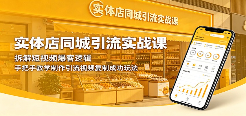 实体店同城引流实战课：拆解短视频爆客逻辑，手把手教学制作引流视频复制成功玩法-易创网