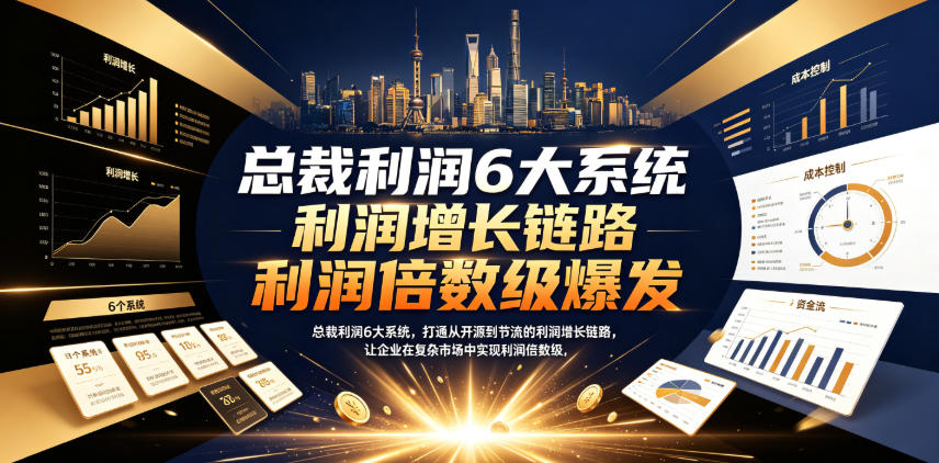 总裁利润6大系统，打通从开源到节流的利润增长链路，让企业在复杂市场中实现利润倍数级爆发-易创网