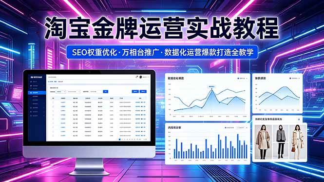 （18507期）2026 淘宝金牌运营实战教程，SEO权重优化万相台推广，数据化运营爆款打造全教学-易创网