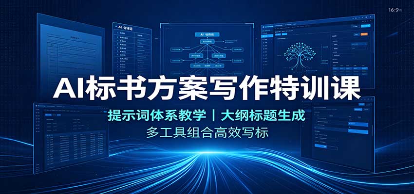 AI标书方案写作特训课：提示词体系教学，大纲标题生成，多工具组合高效写标-易创网